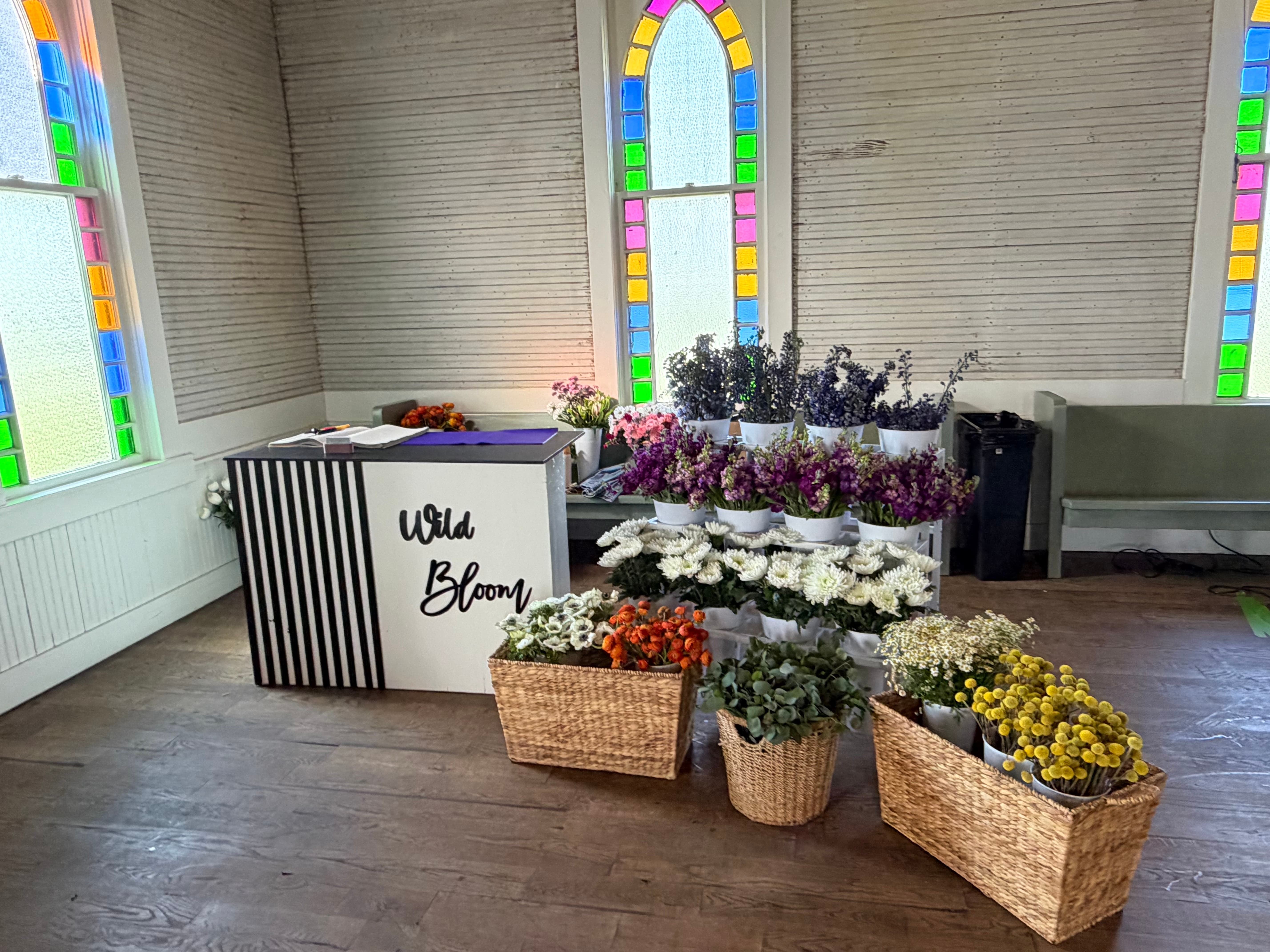 Wild Bloom flower bar at Tate Farms